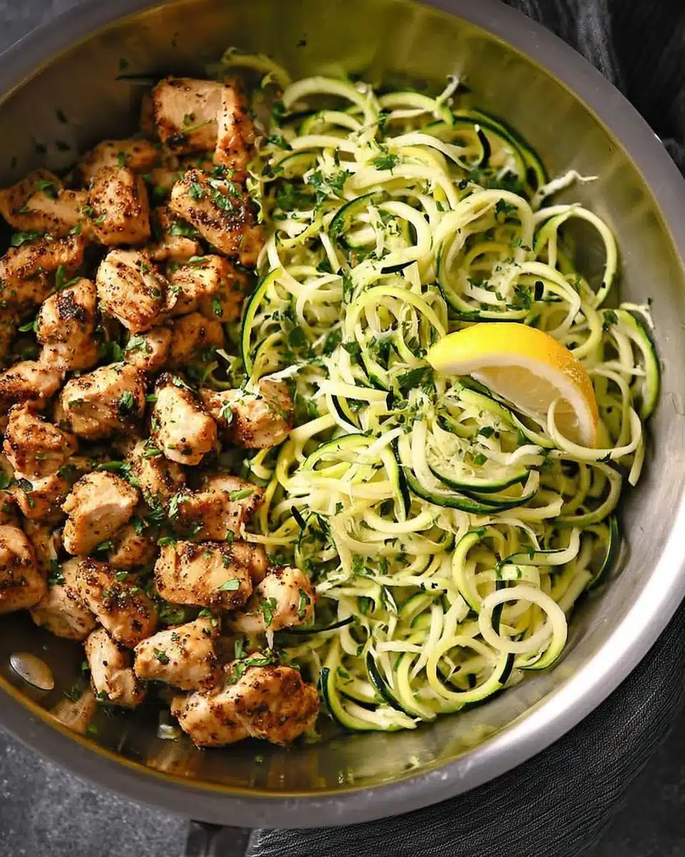 30-Minute Garlic Butter Chicken with Zucchini Noodles