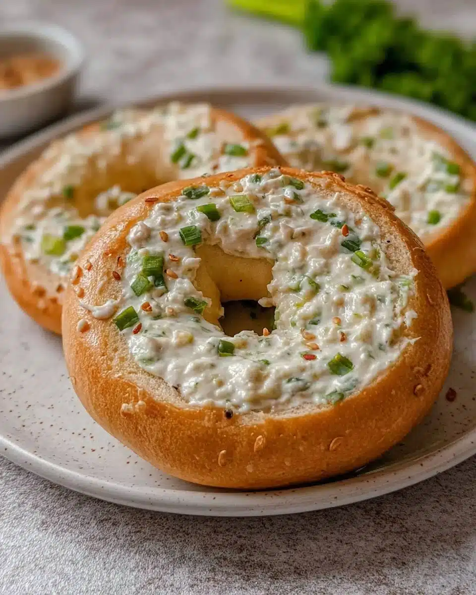Garlic Cream Cheese Bagels
