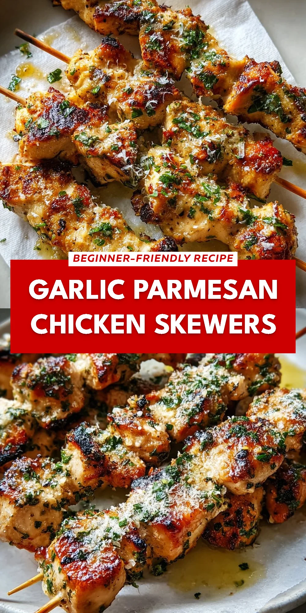 Garlic Parmesan Chicken Skewers