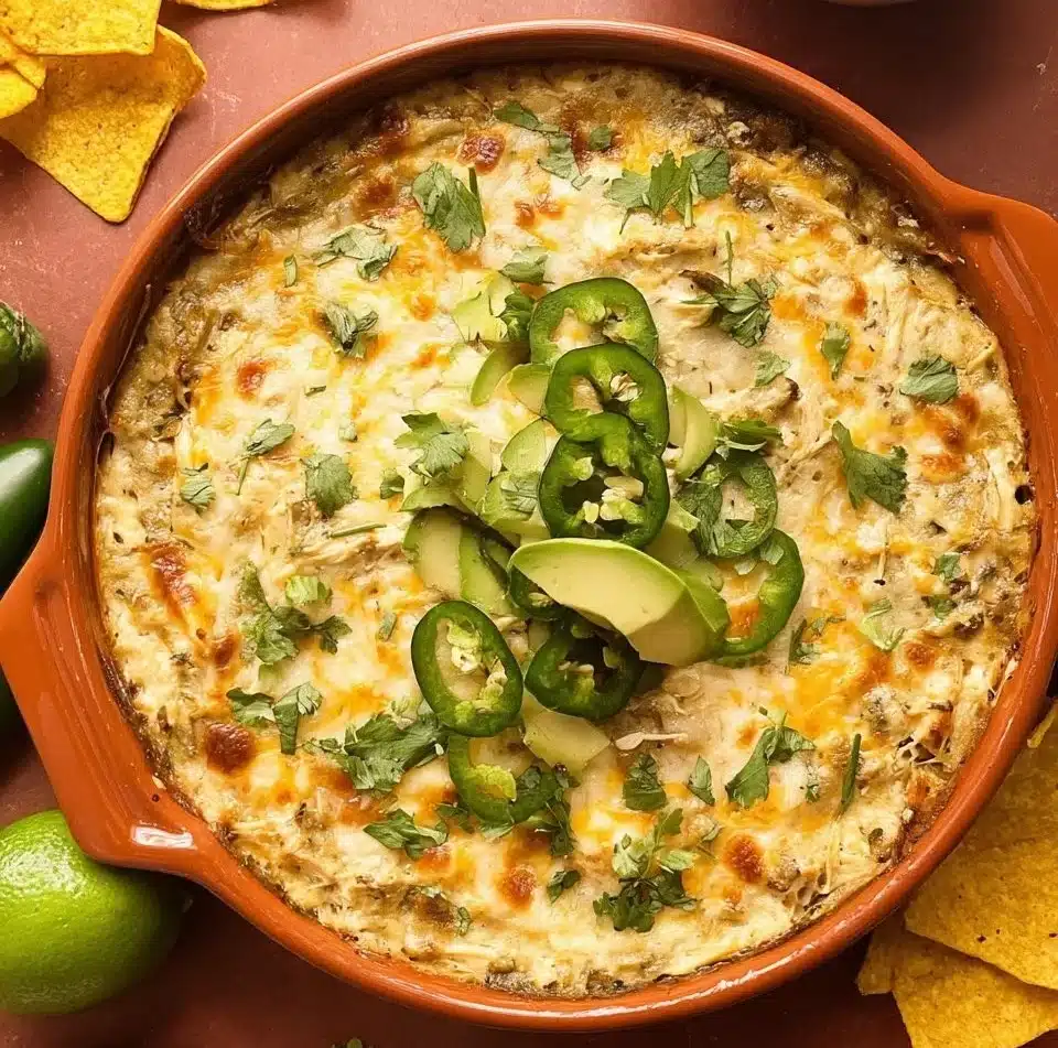 Green Chile Chicken Enchilada Dip