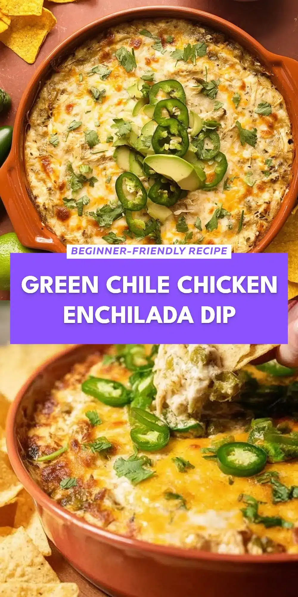 Green Chile Chicken Enchilada Dip
