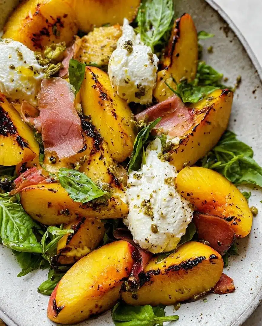 Grilled Peach and Burrata Salad