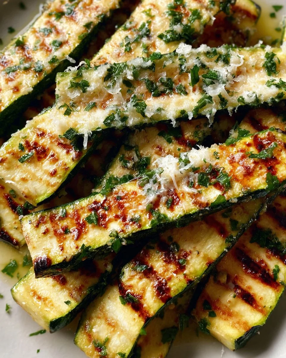 Crispy Grilled Zucchini with Parmesan and Fresh Herbs