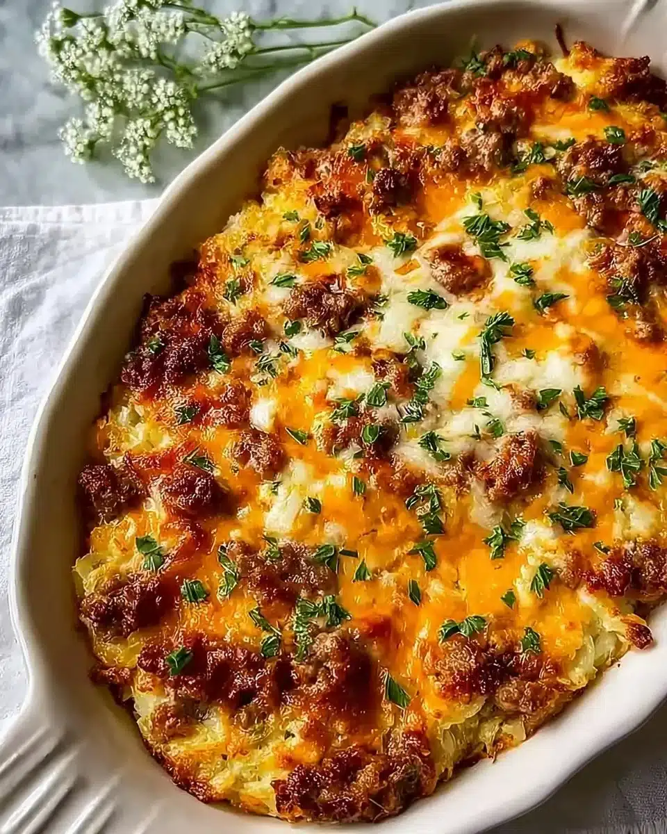 Homemade Hashbrown Casserole with Sausage