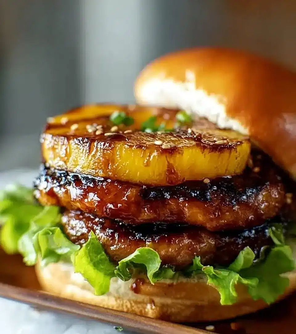 Hawaiian Teriyaki Pineapple Burgers