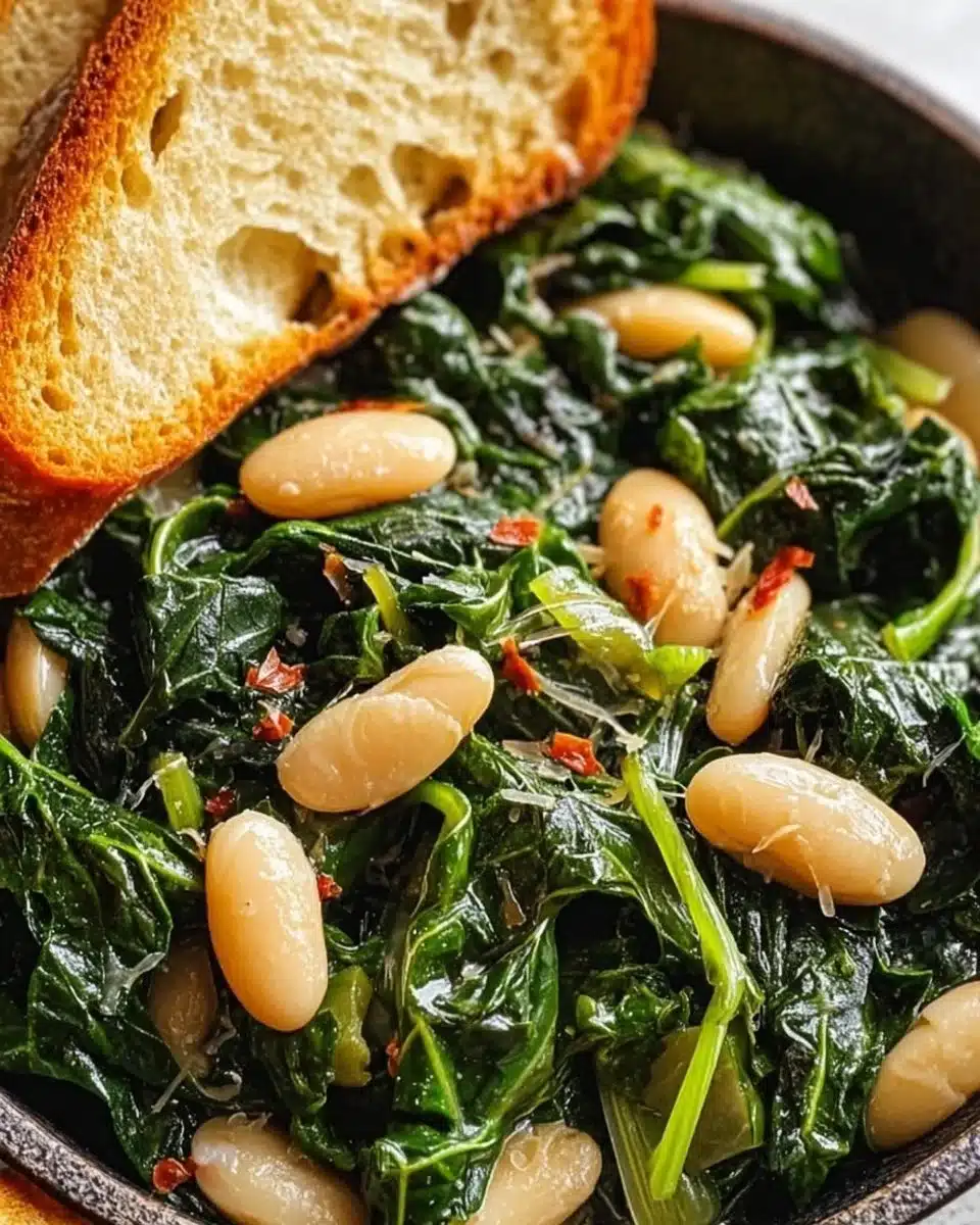 A vibrant dish of Italian Beans and Greens showcasing fresh ingredients and traditional flavors.