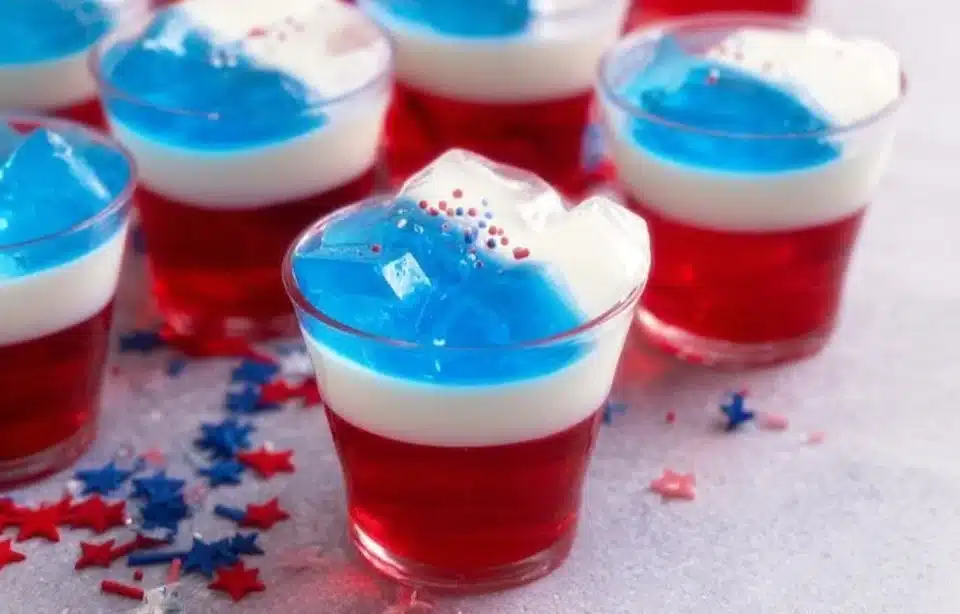 Red, White, and Blue Jell-O Shots
