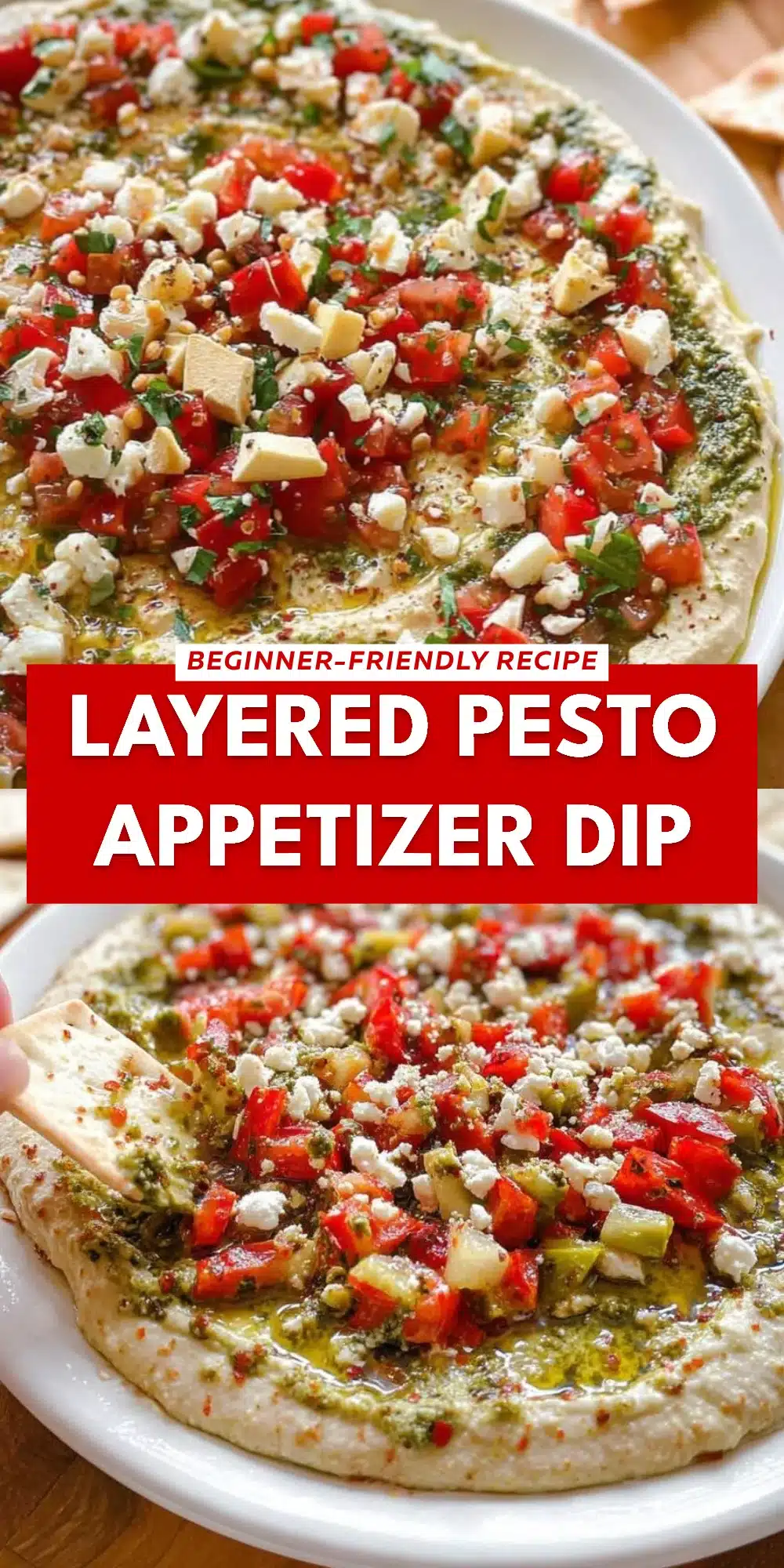 Layered Pesto Appetizer Dip