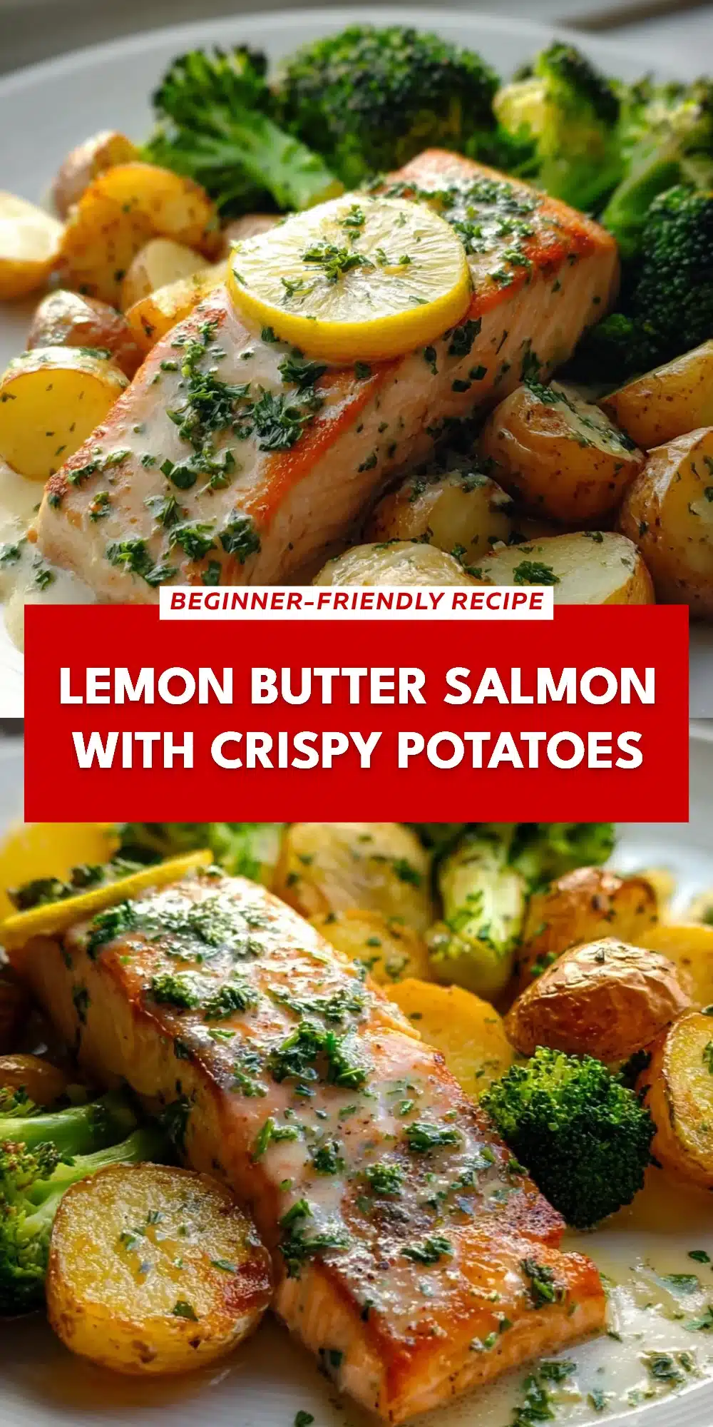 Lemon Butter Salmon with Crispy Potatoes