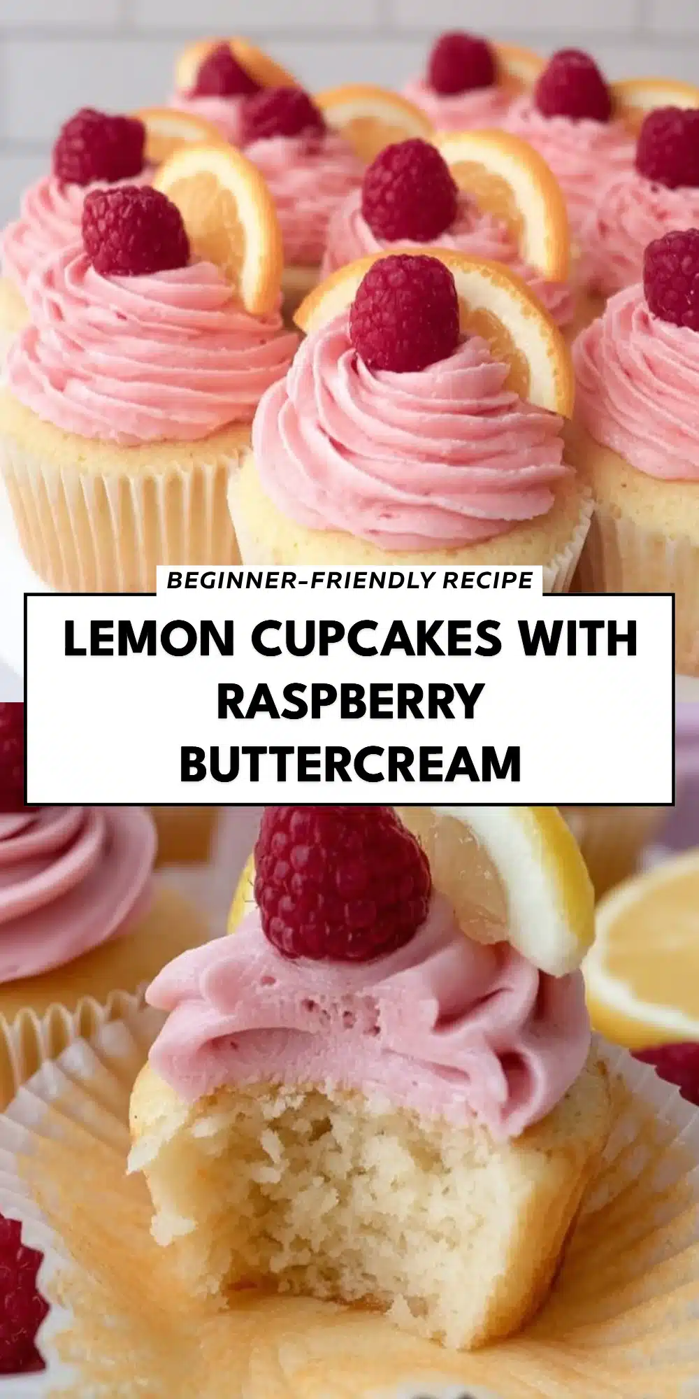 Lemon Cupcakes with Raspberry Buttercream