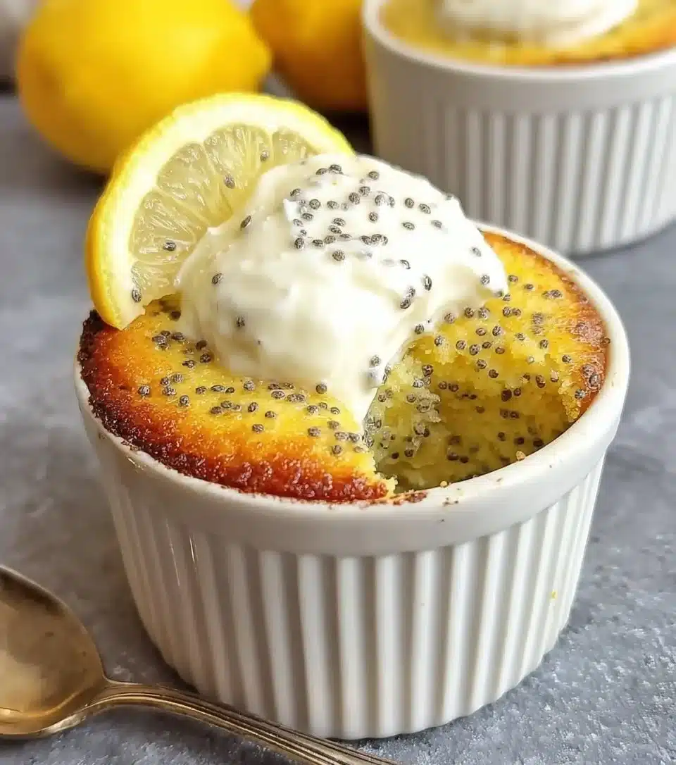 Frosted Lemon Poppy Seed Mug Cake