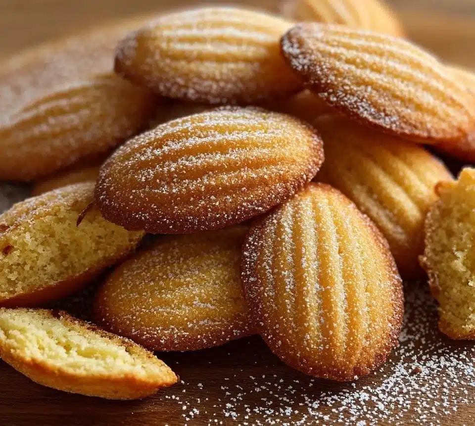 Delicious homemade Madeleines cookies on a plate.