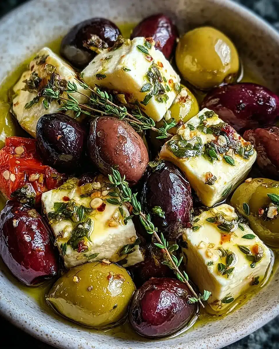 Marinated Olives and Feta Cheese