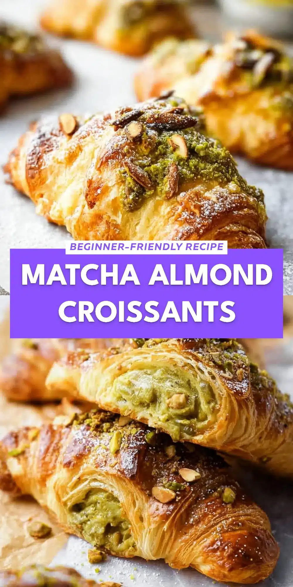Matcha Almond Croissants