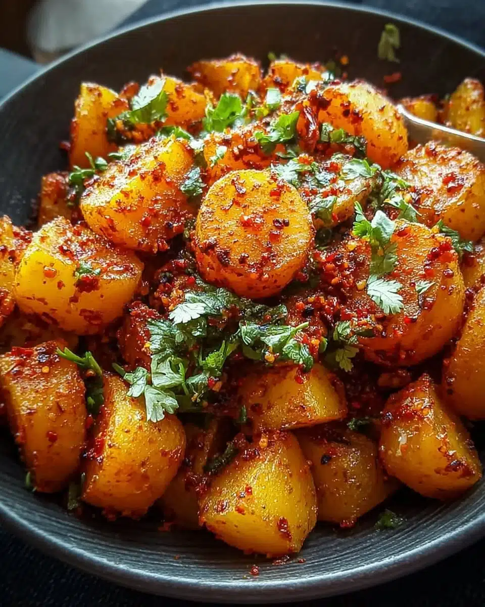 Delicious Mexican-style street potatoes topped with spices and herbs