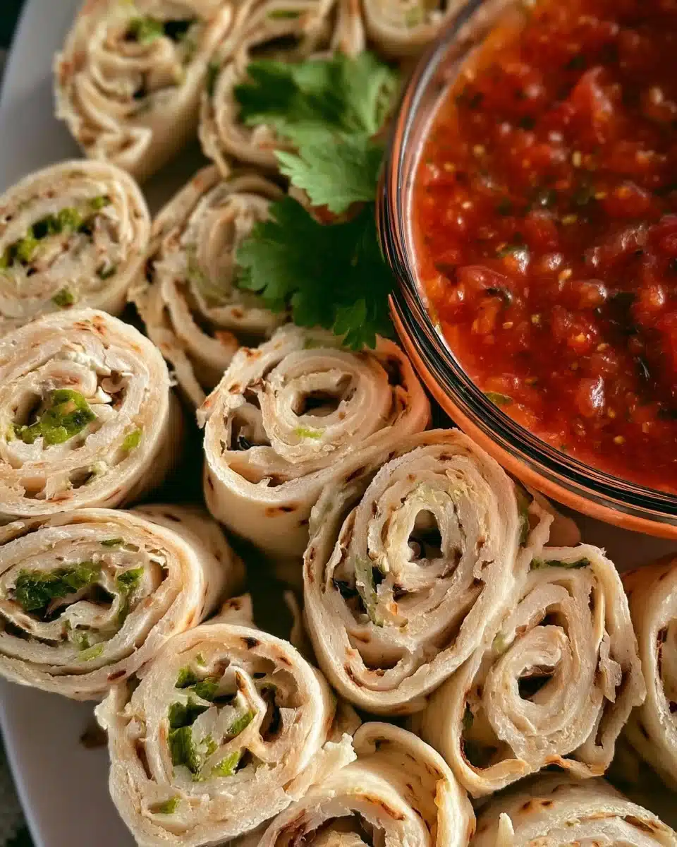 Mexican tortilla roll ups filled with flavorful ingredients for a tasty snack
