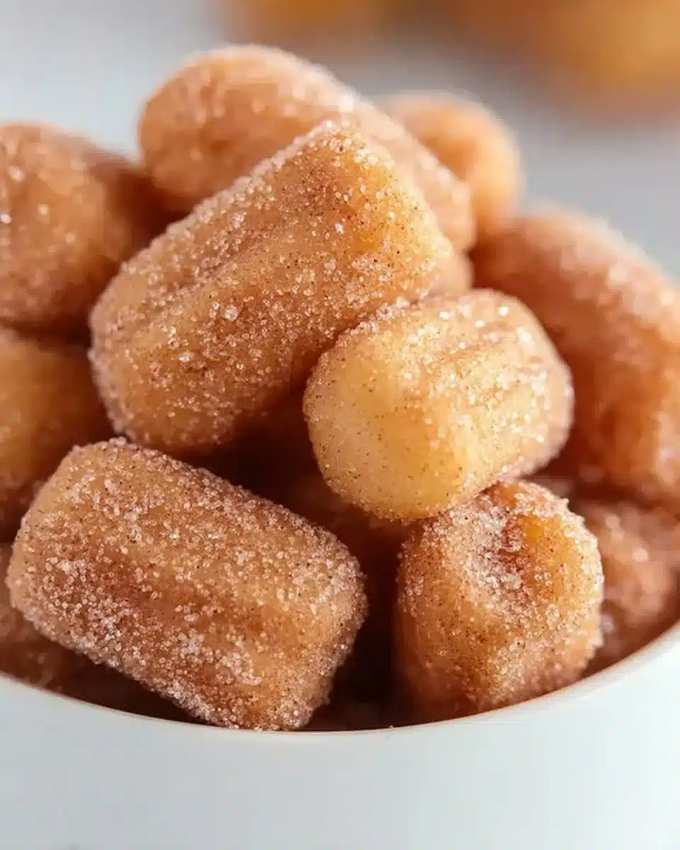 Delicious mini churro bites topped with cinnamon sugar
