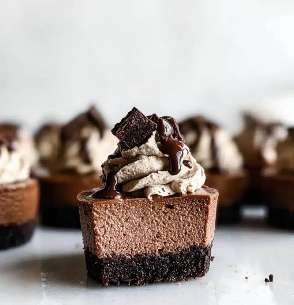 Mini Triple Chocolate Cheesecakes