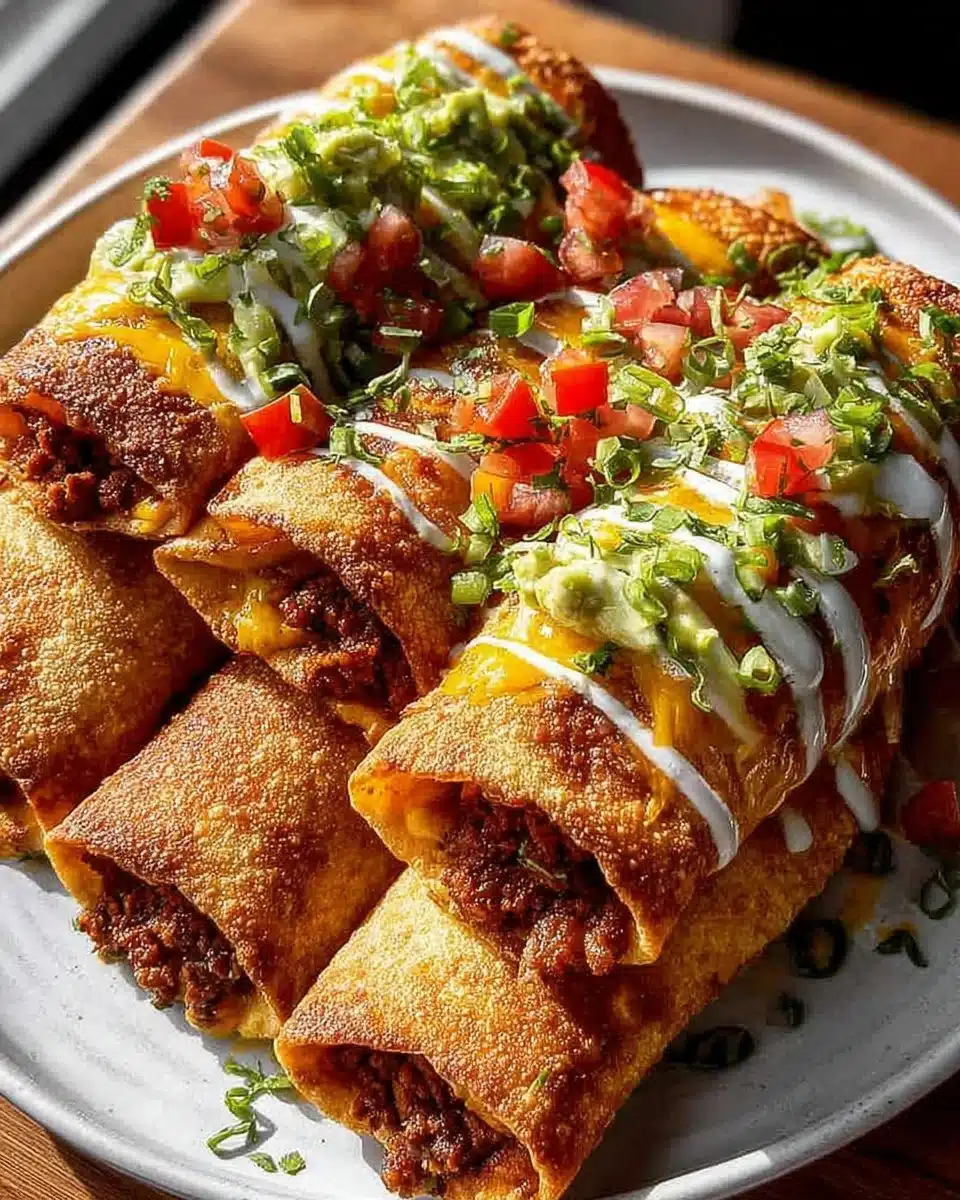 Deliciously crispy Nacho Egg Rolls filled with cheese and spices
