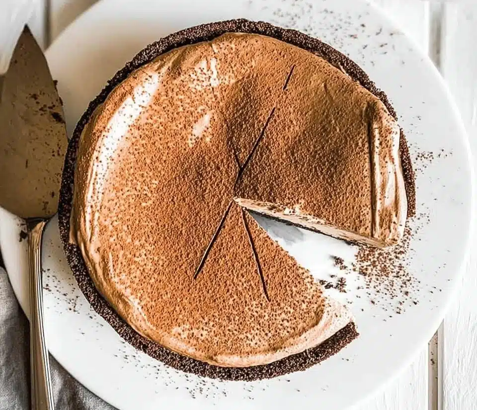 Almost No-Bake Chocolate Mousse Pie