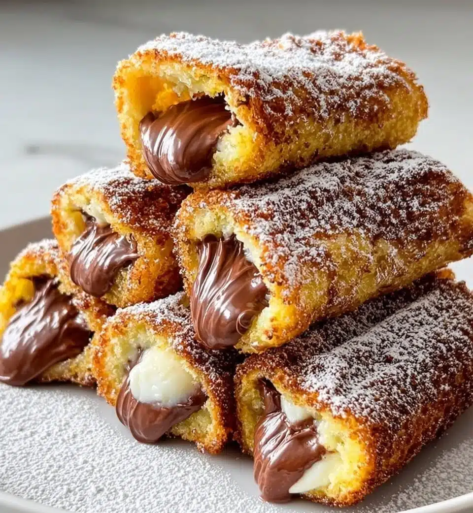 Nutella Stuffed French Toast Roll-Ups
