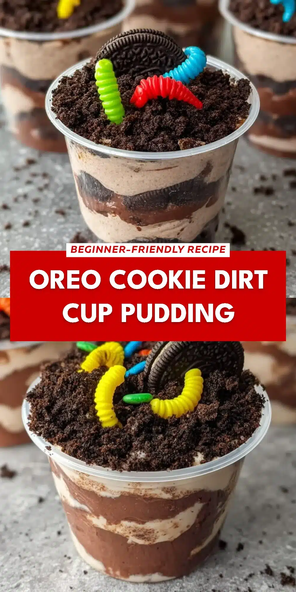 Oreo Cookie Dirt Cup Pudding