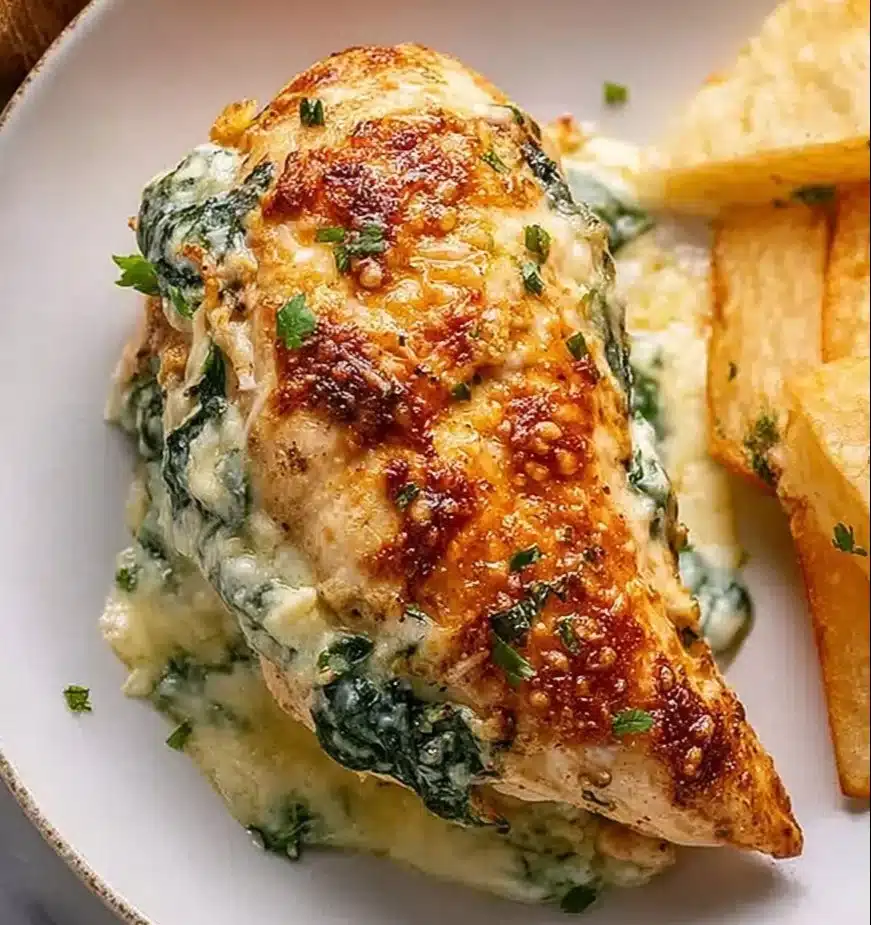 Parmesan Stuffed Chicken Breast with Spinach