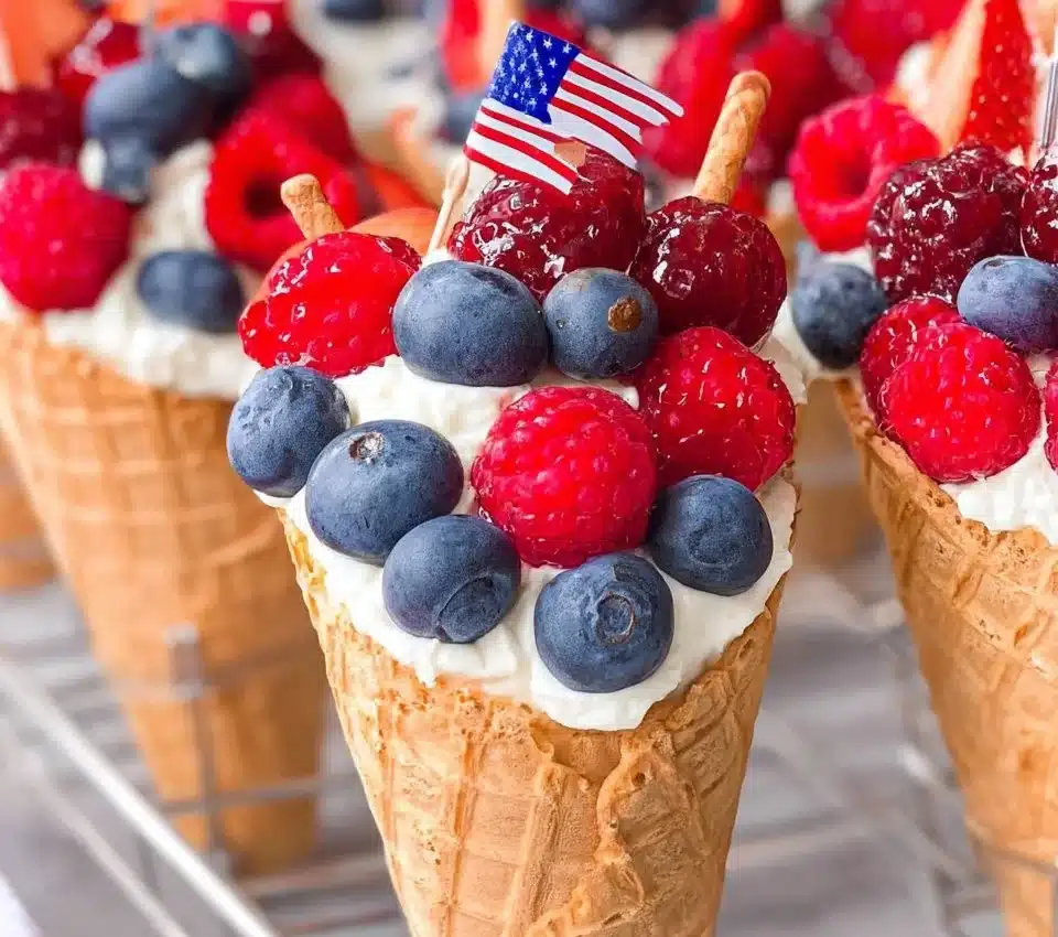 Patriotic Fruit Cones