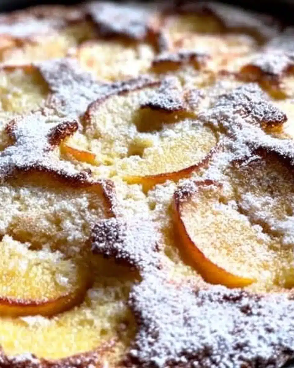 Delicious homemade Peach Clafoutis dessert with fresh peaches