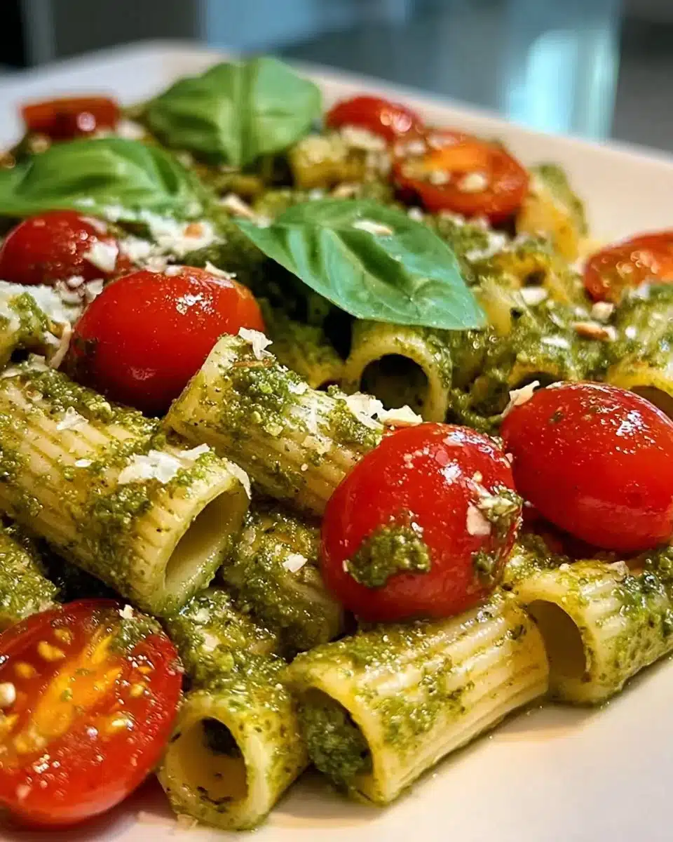 Pesto Pasta with Cherry Tomatoes