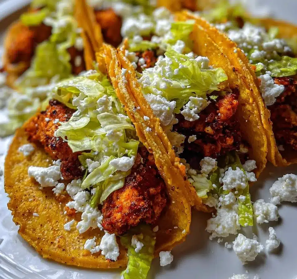 Delicious crispy Potato Tacos served with fresh toppings