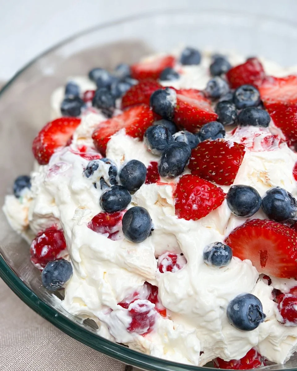 Red, White, and Blue Cheesecake Salad