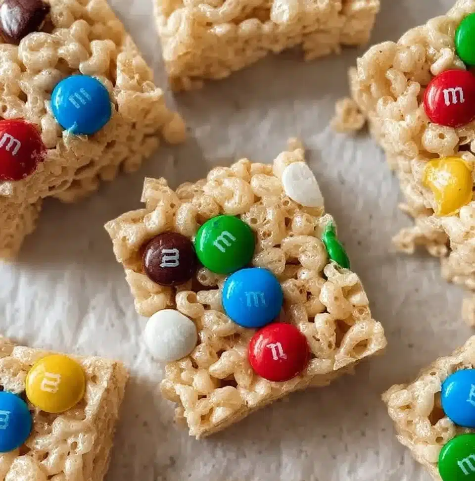 Fun Rice Krispies with M&Ms