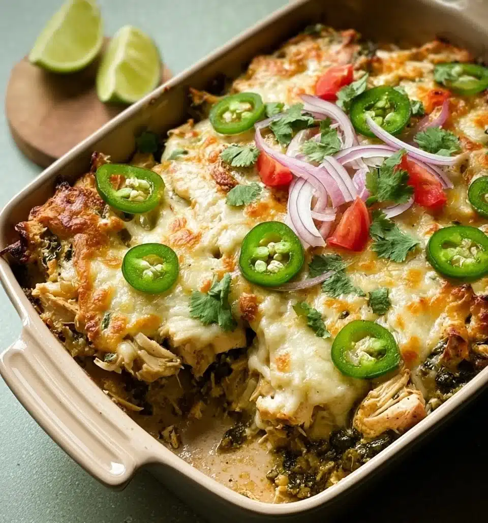 Healthy Salsa Verde Chicken Casserole