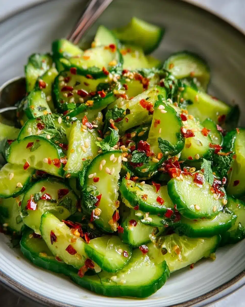 Smashed Cucumber Salad with Chili Crisp