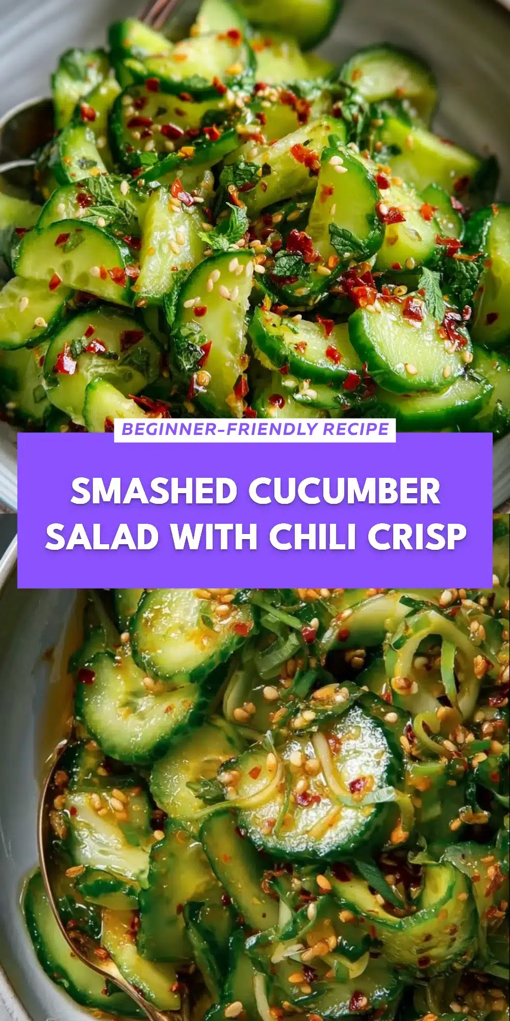 Smashed Cucumber Salad with Chili Crisp