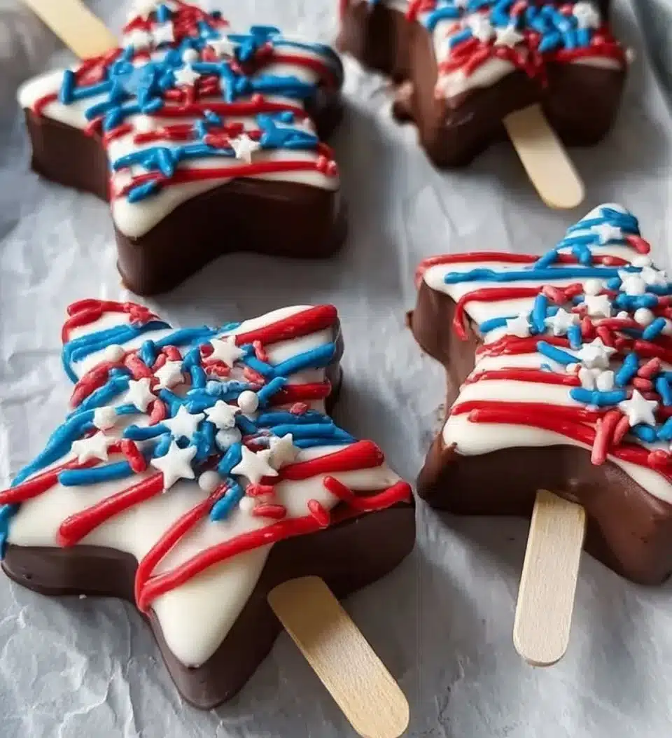 Fourth of July Star Cheesecake Pops
