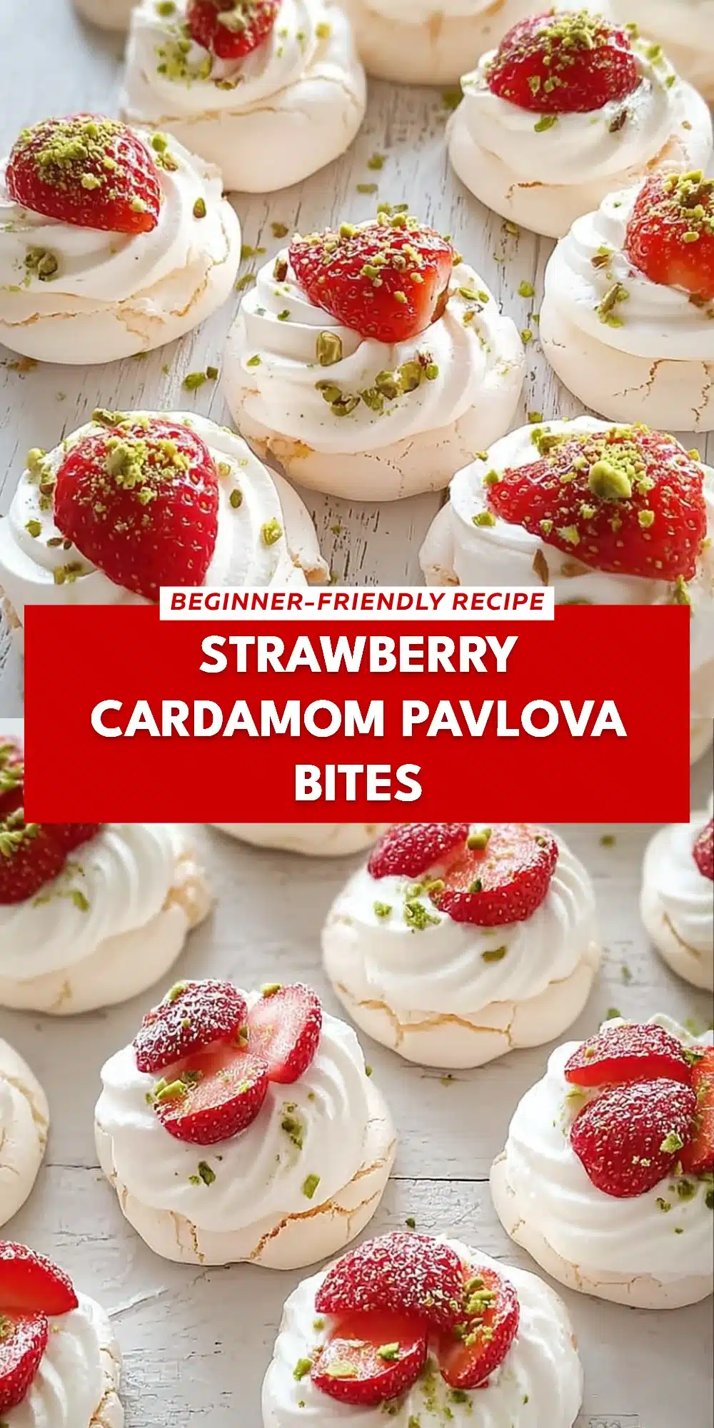 Strawberry Cardamom Pavlova Bites