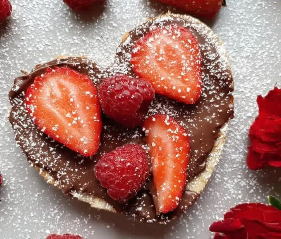 Easy Strawberry Nutella Heart Toasts