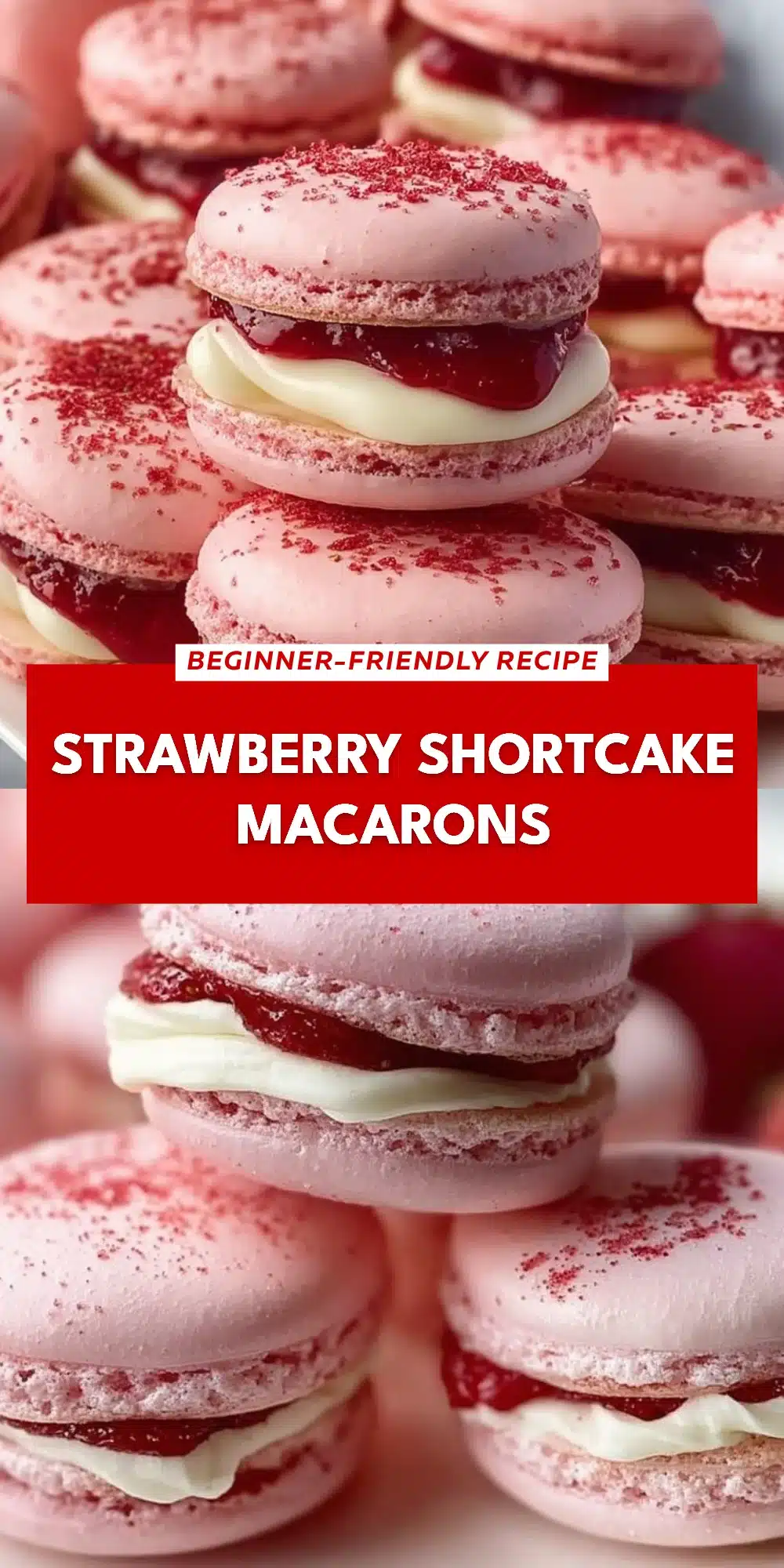Strawberry Shortcake Macarons