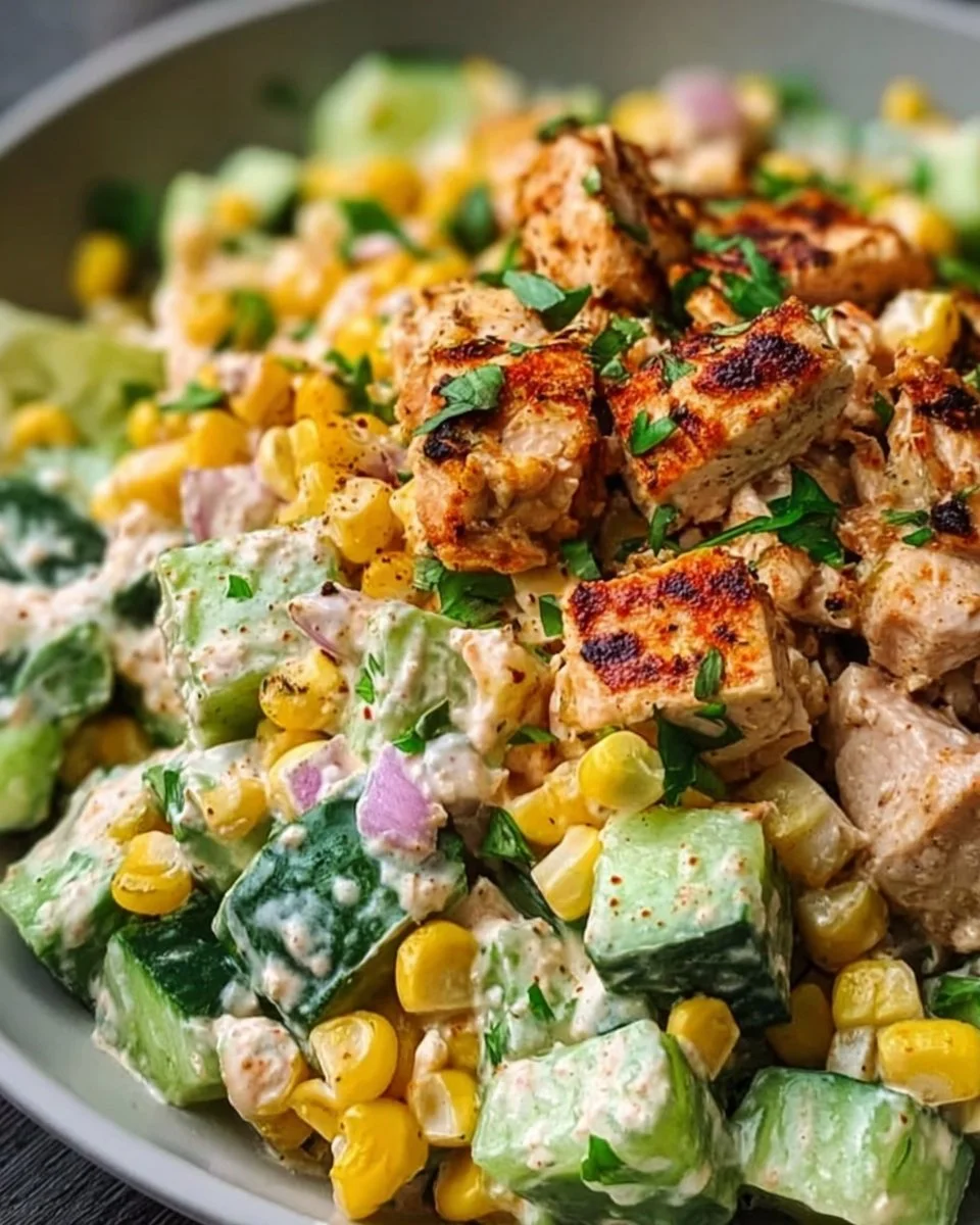 Street Corn Creamy Cucumber Chicken Salad: An Amazing Ultimate Recipe