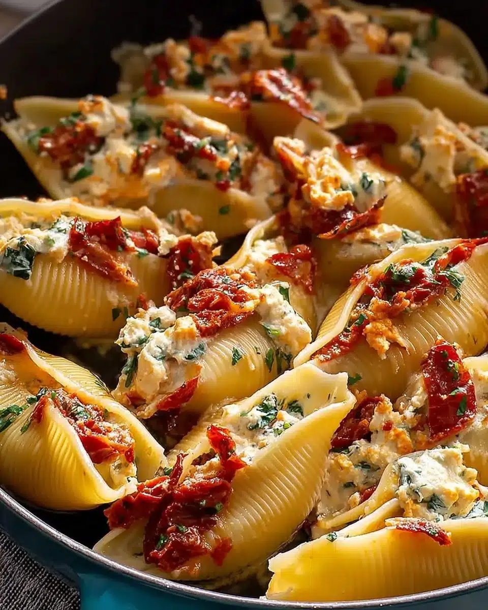 Delicious Creamy Sun-Dried Tomato Ricotta Stuffed Shells