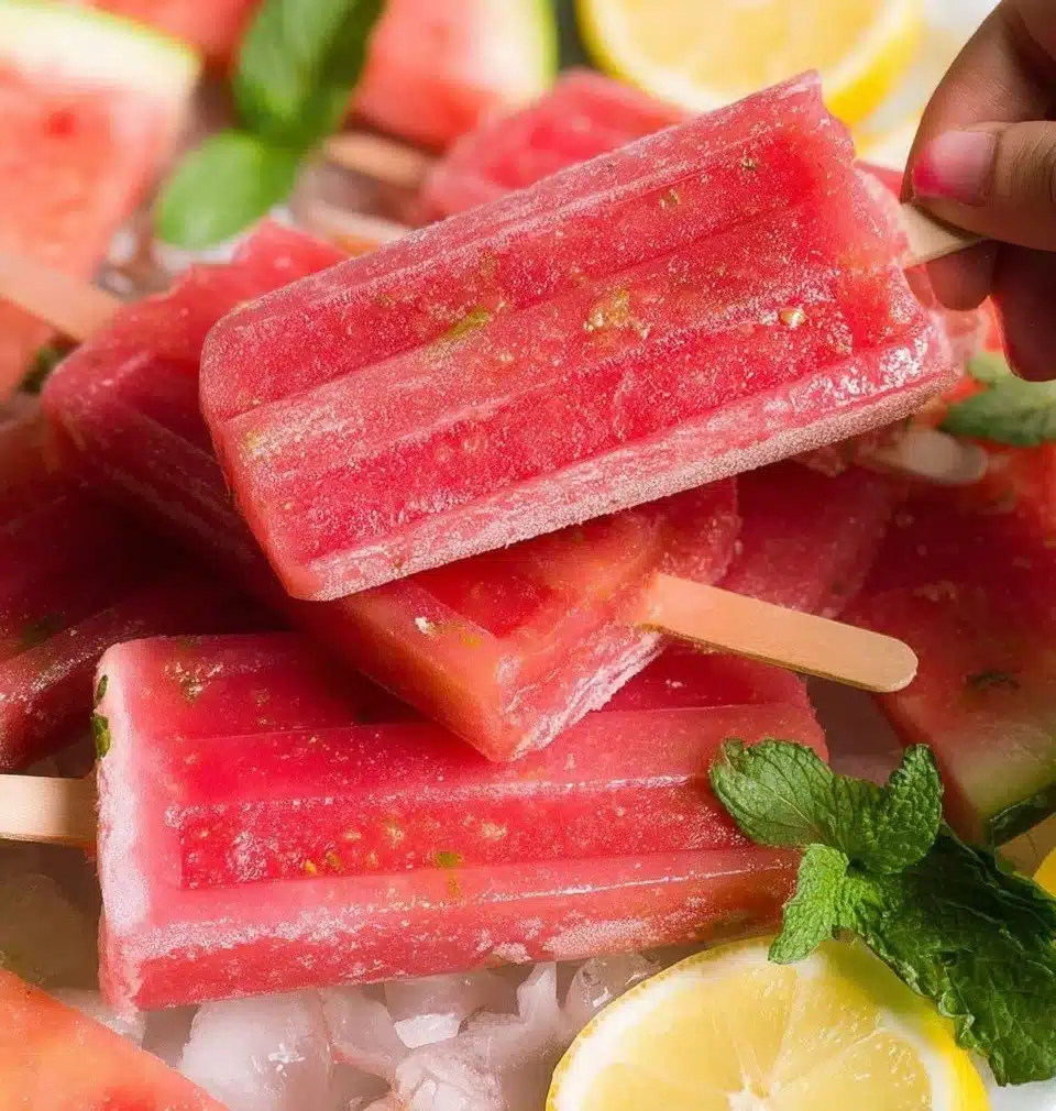 Refreshing watermelon lemon mint popsicles recipe for summer