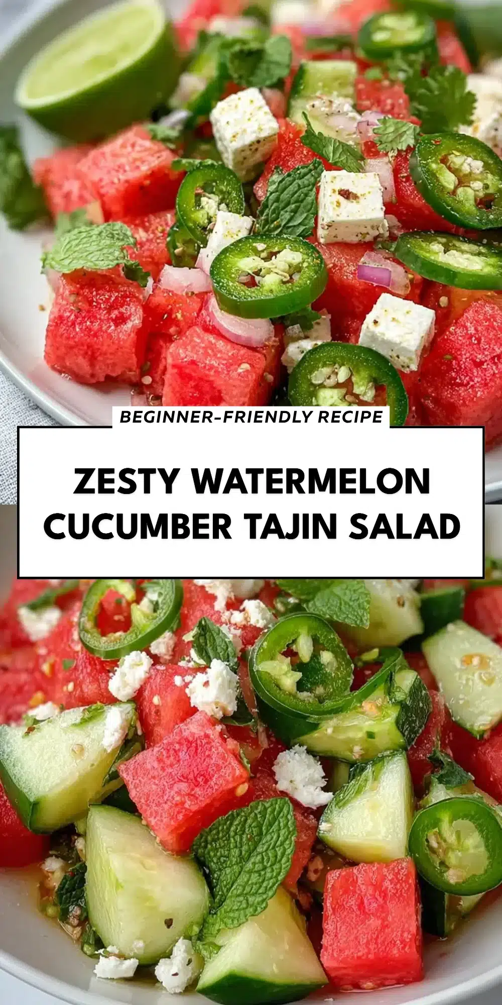 Zesty Watermelon Cucumber Tajin Salad