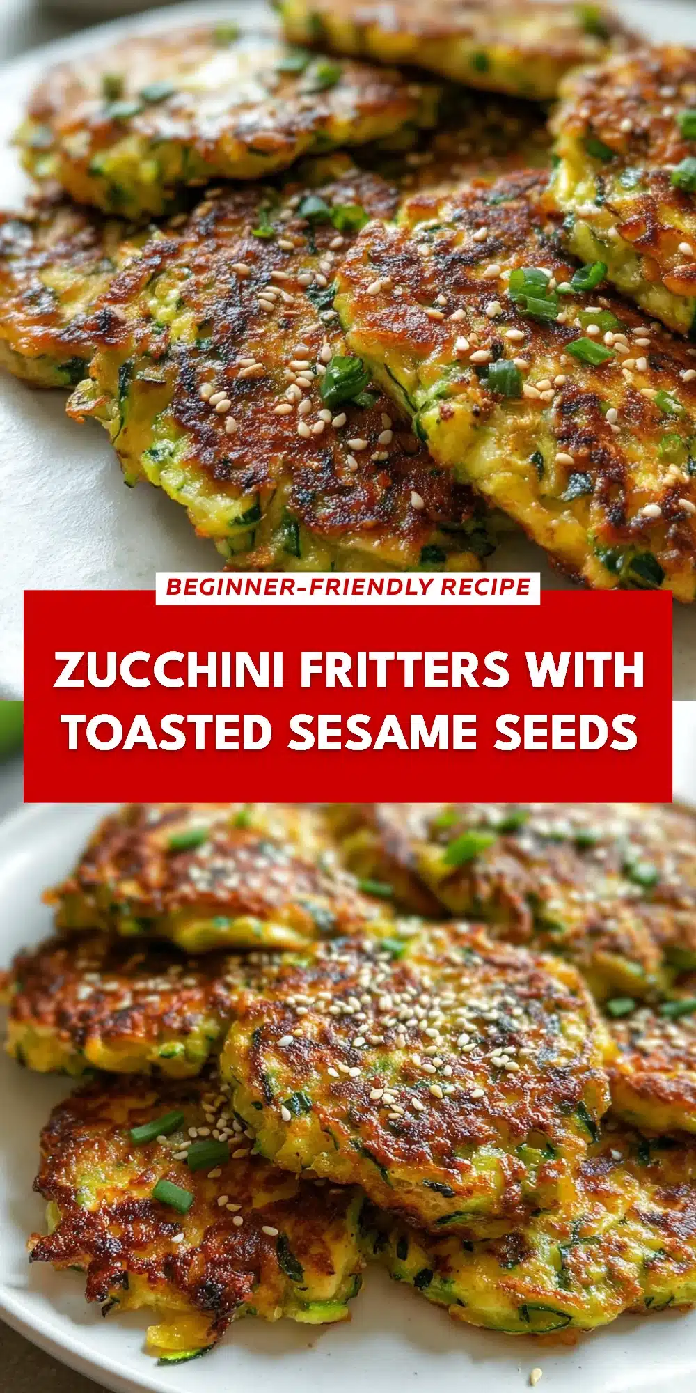 Zucchini Fritters with Toasted Sesame Seeds