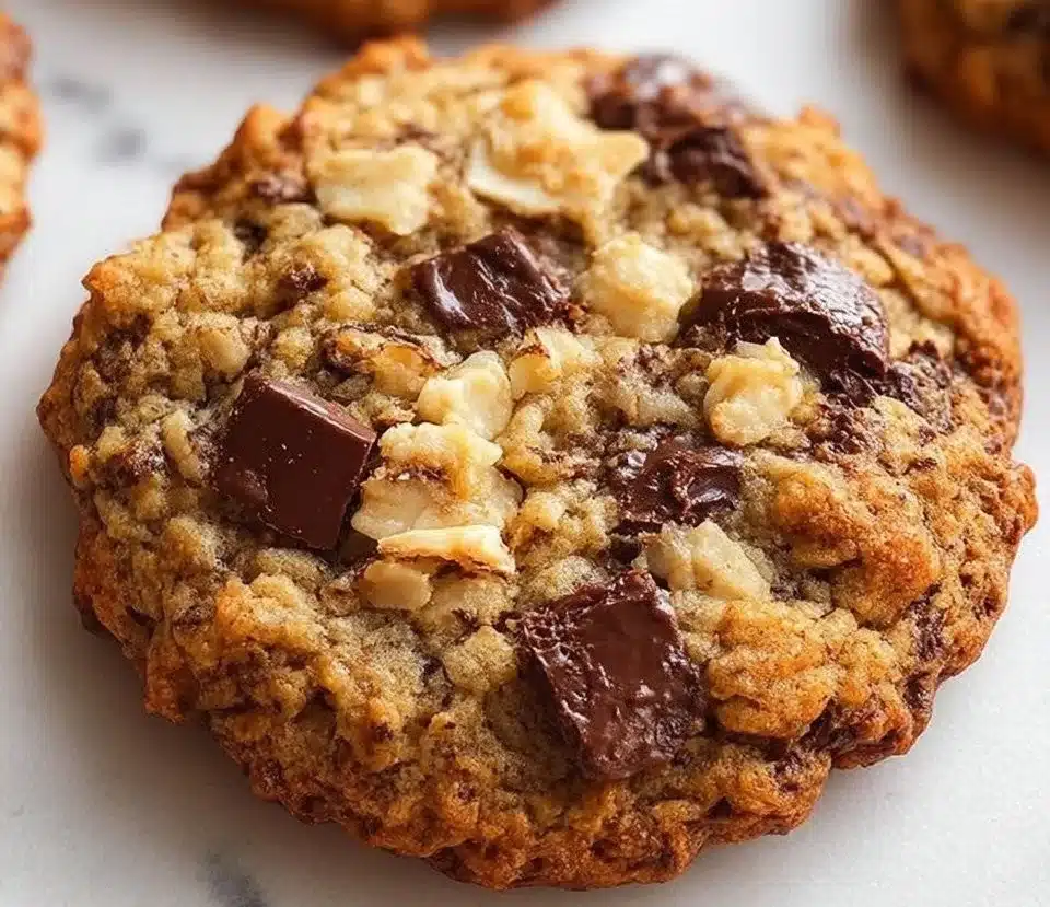 Delicious homemade banana cookies with ripe bananas and chocolate chips