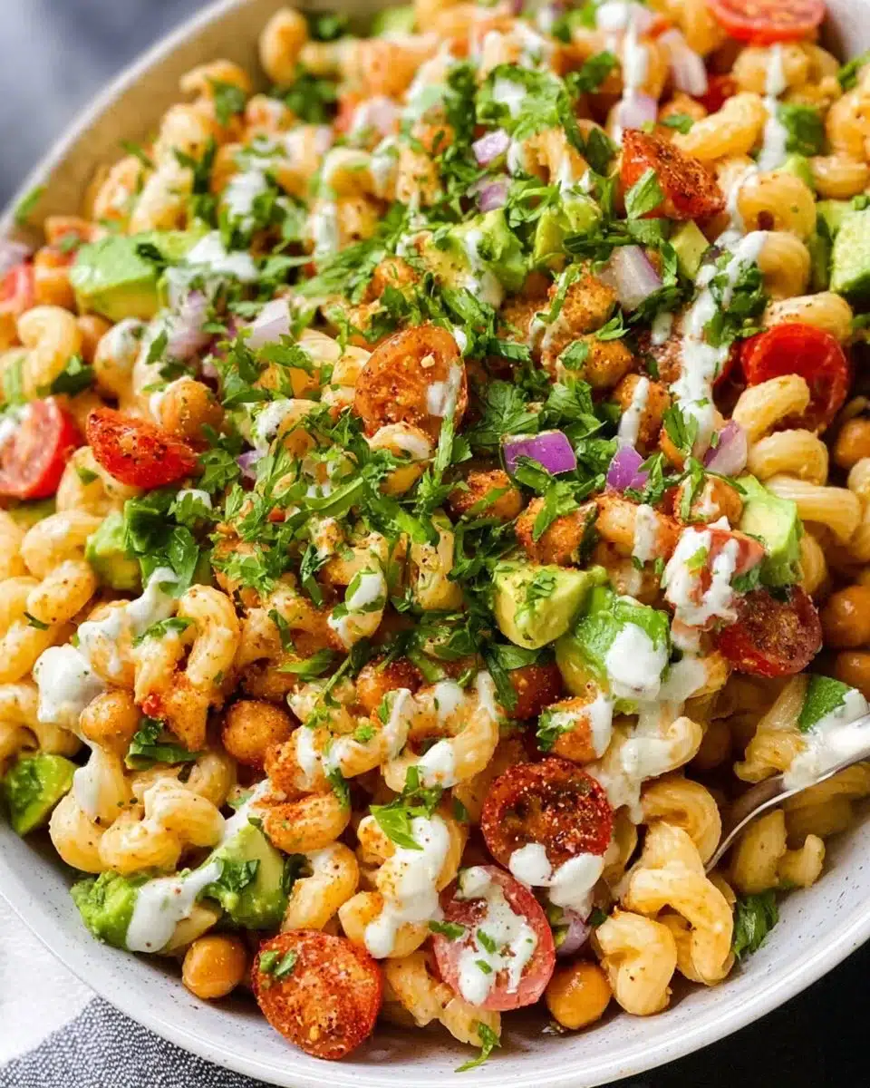 Buffalo Chickpea Pasta Salad