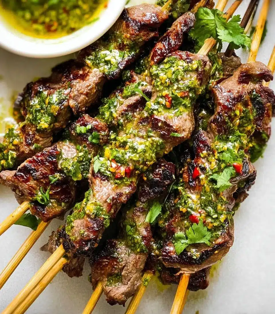 Chimichurri Steak Skewers