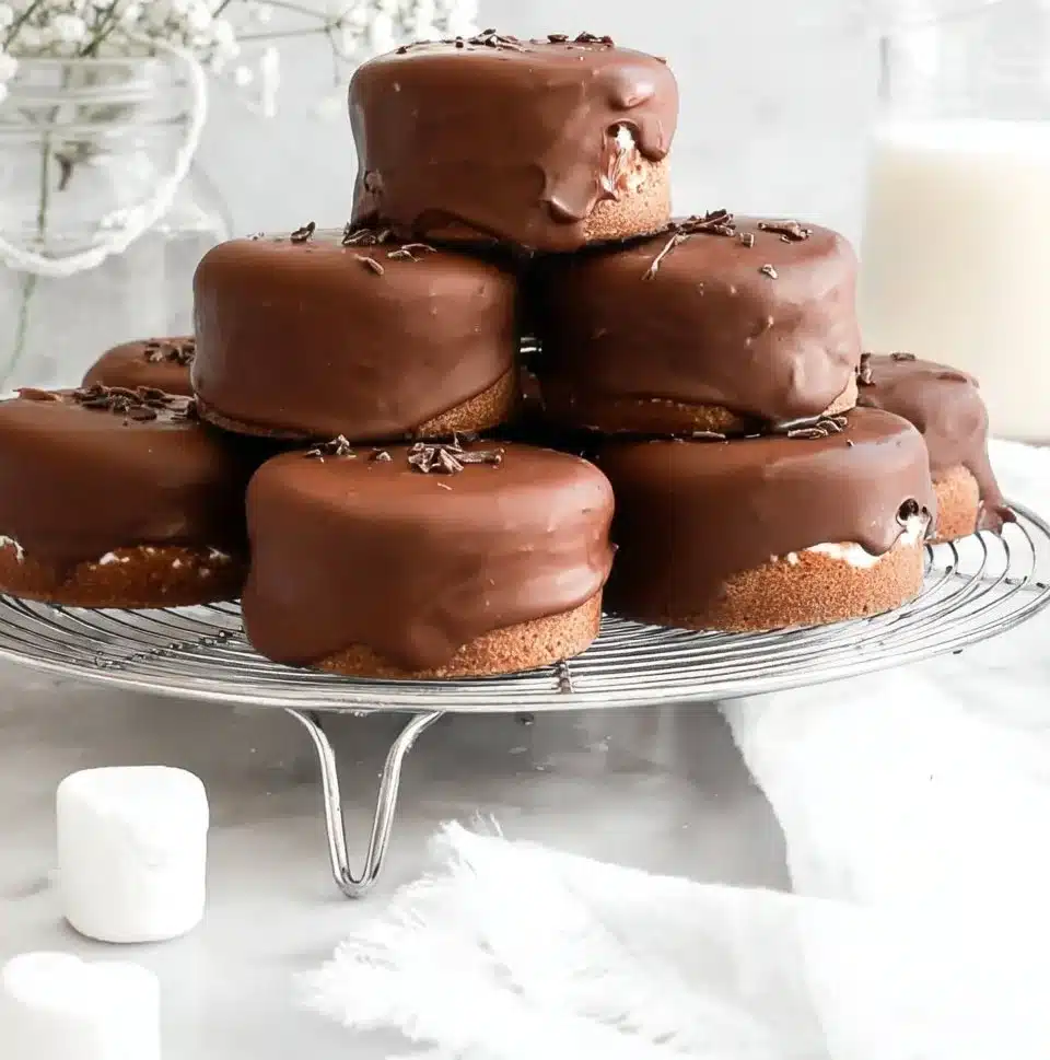Chocolate Cakes With Marshmallow Filling