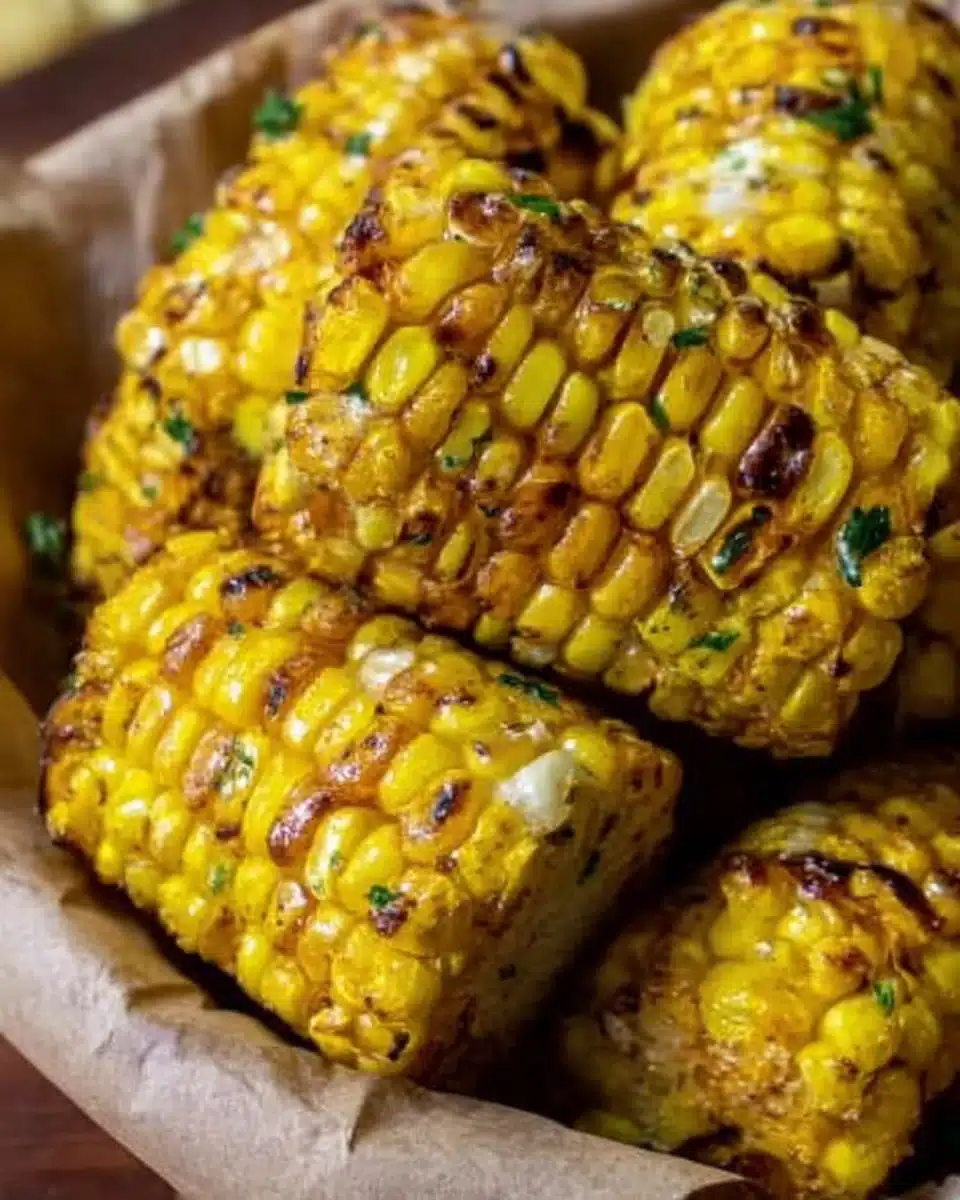 Delicious Cowboy Butter Corn served in a bowl with fresh herbs